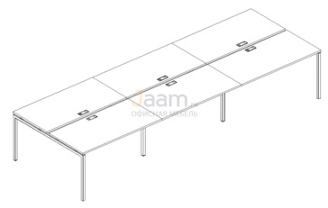 Мебель для персонала Рабочая станция на металлокаркасе DUE Б2 171-3 БП