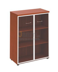 Кабинет руководителя Офисный шкаф для документов средний со стеклянными прозрачными дверями в рамке  ПТ 769