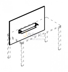 Мебель для персонала Экран настольный фронтальный большой для стола 140 с кабель-каналом Б 837 БП