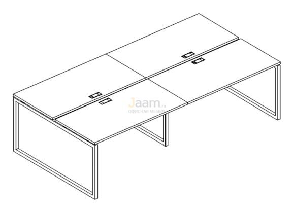 Мебель для персонала Рабочая станция на металлокаркасе QUATTRO Б4 174-2 БП