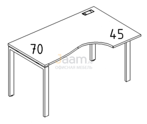 Мебель для персонала Стол эргономичный правый "Классика" на металлокаркасе UNO Б1 042 БП