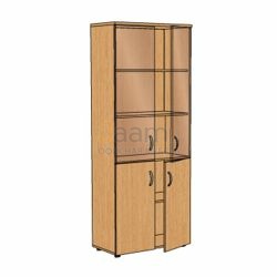 Мебель для персонала Офисный шкаф со стеклом пр./бронза ЛФ217