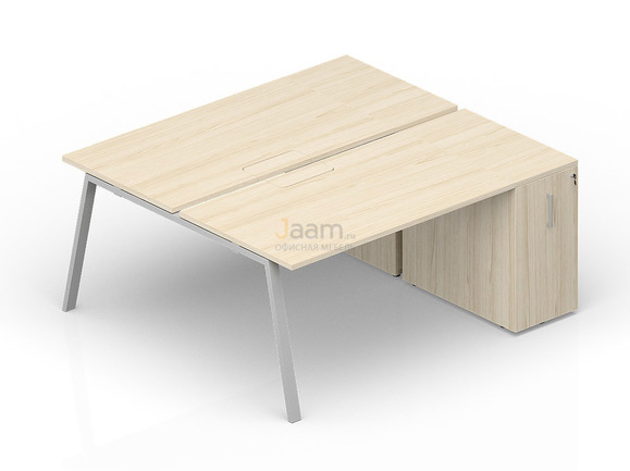 Мебель для персонала Составной стол с приставными шкафами Tower (меламиновые аутлеты) AR2TPM128T072