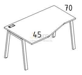 Мебель для персонала Стол эргономичный левый "Техно" на металлокаркасе TRE Б3 061 БП